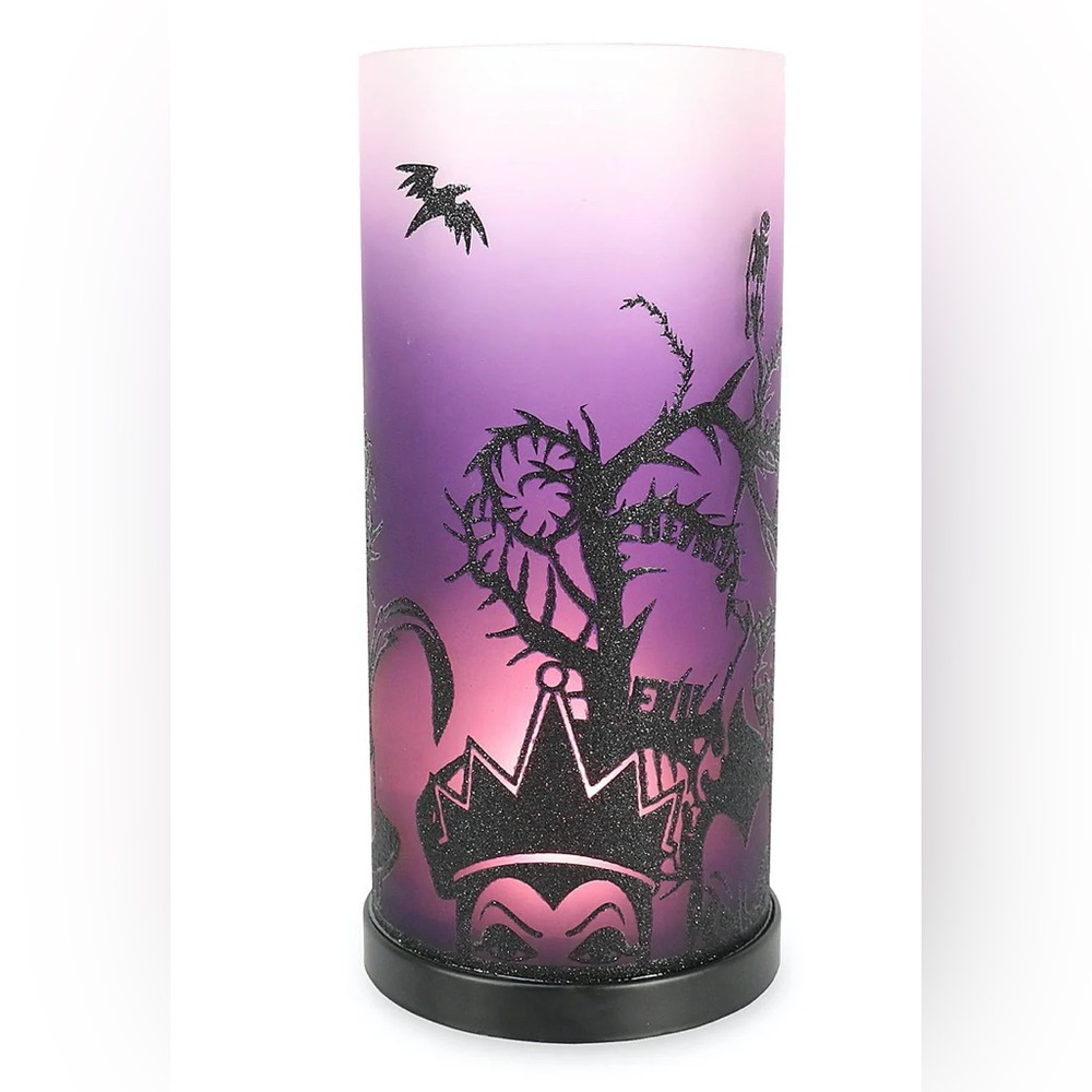 DISNEY PARKS HALLOWEEN 2020 VILLAINS GLASS LIGHT UP CANDLE HOLDER